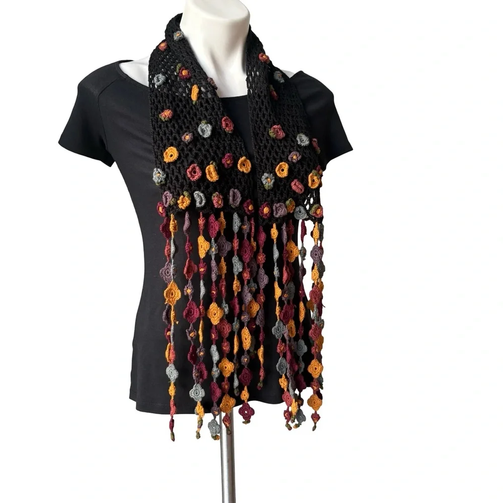 Rare Vintage Vivienne Tam Crochet Scarf - Picture 4 of 14